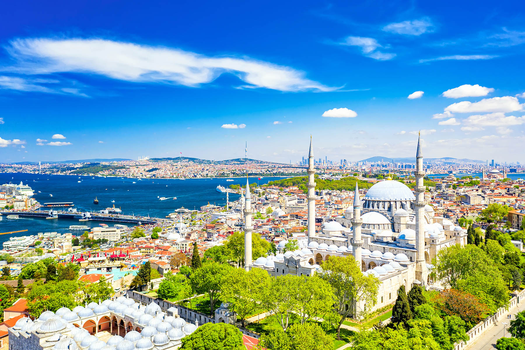 nhà thờ Hồi giáo hoàng gia Ottoman khổng lồ ở Istanbul, Thổ Nhĩ Kỳ